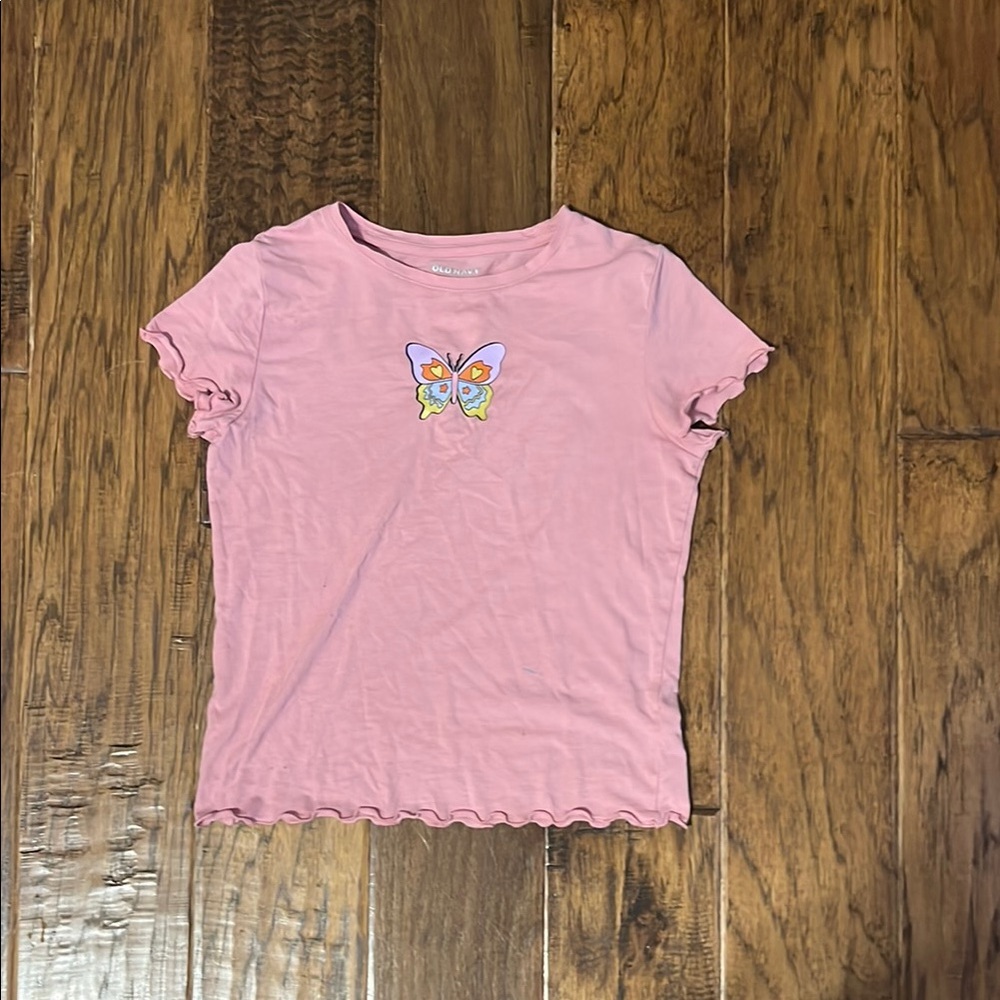 Old Navy Pink Kids Tee with Butterfly Design